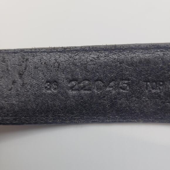 Black Leather Belt Mens 36 Silver Western Buckle Textured Concho Cowboy Rodeo - Picture 6 of 7